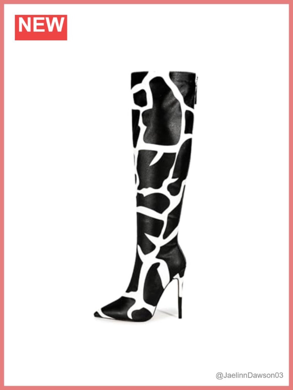 Knee High Pointed Toe Stiletto Boots PU Leather Back Zipper